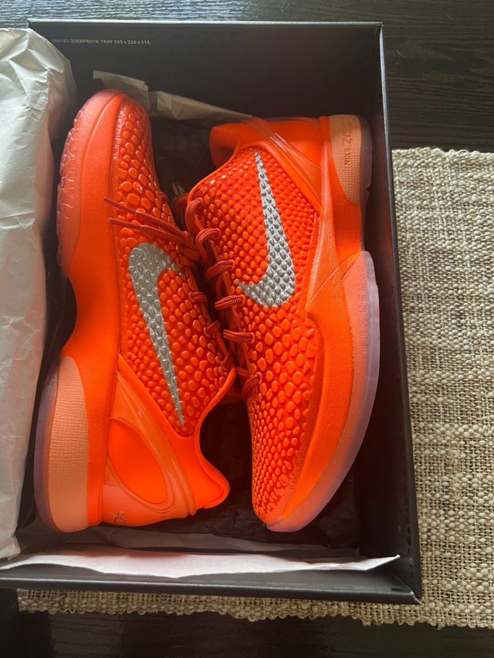 Nike Kobe 6 Protro Total Orange Metallic Silver Men’s 9 / Women’s 10.5 NEW DS OG - Picture 4 of 9
